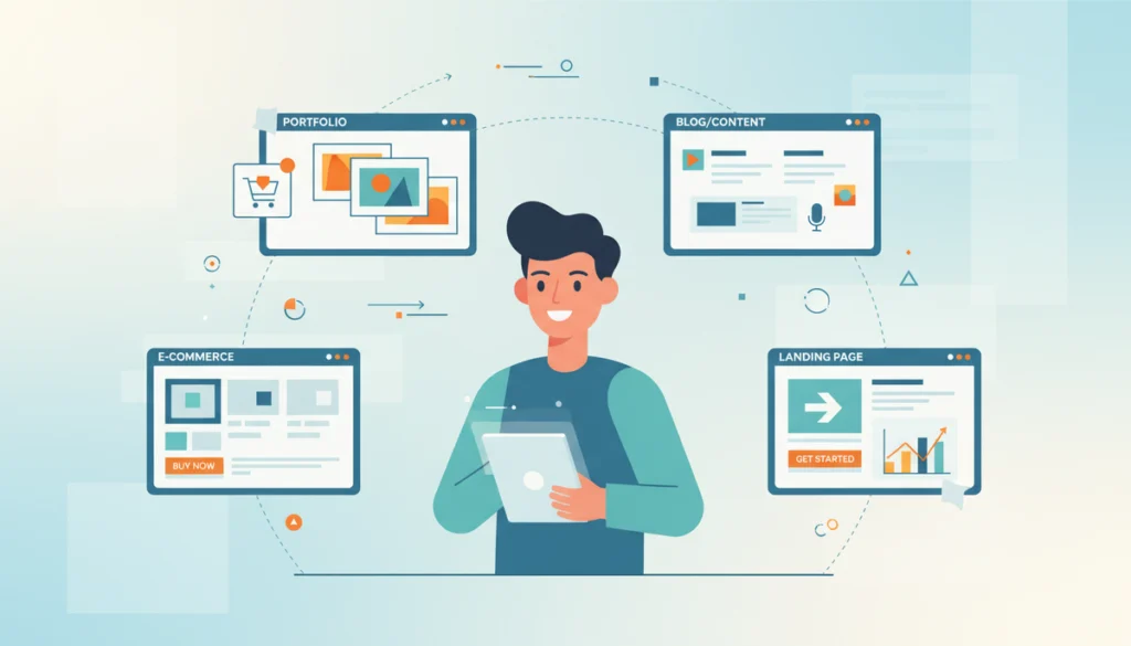 Site vitrine, e-commerce ou portfolio : Lequel choisir pour votre activité ? 3 les types de sites web a choisir five5star
