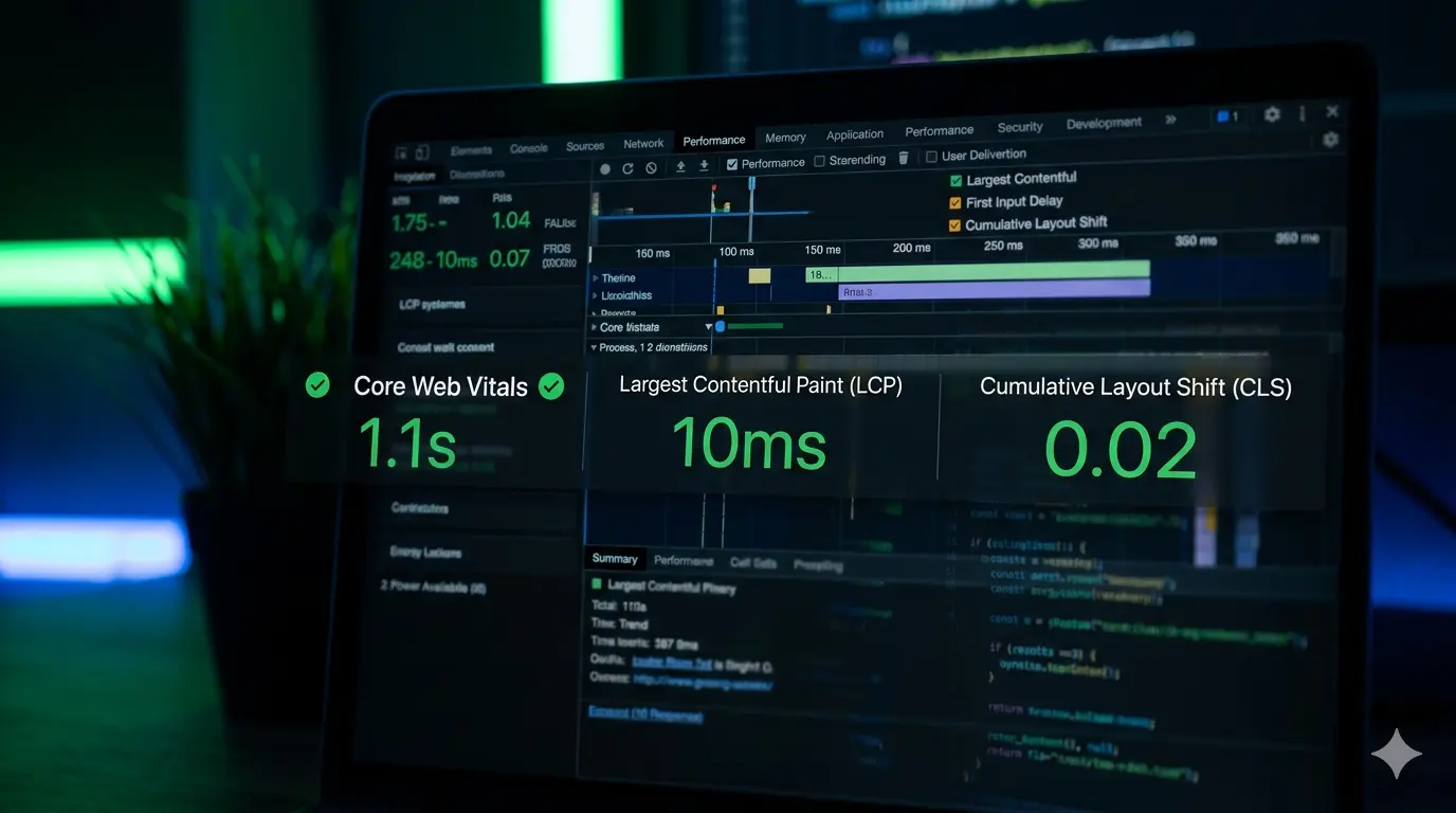 Optimisations avancées WordPress — Core Web Vitals LCP CLS INP au vert