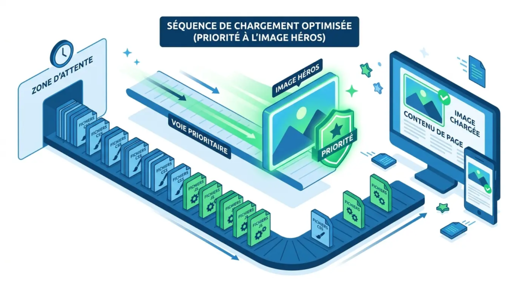 Optimisations WordPress avancées : maîtriser LCP, CLS, INP et JavaScript pour des Core Web Vitals parfaits 1 Optimiser le LCP WordPress — précharger l'image hero pour un affichage rapide